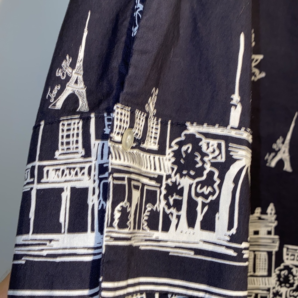 Talbot Pattern Black/White Button Down, Long Slee… - image 3